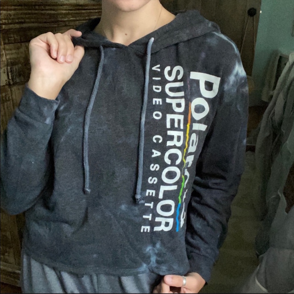 Polaroid Tie Dye Cropped Hoodie